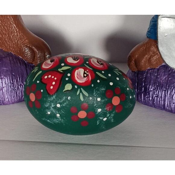 Lot of 3 Ceramic Easter Bunny Pencil Figures Hand Painted Rabbit & Egg - Picture 12 of 14